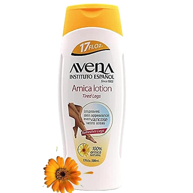 Avena Instituto Espanol Arnica Lotion Tired Legs, Improves Skin Appearance, Even Varicose Veins Areas, Refreshes Legs, 2-Pack of 17 FL Oz each, 2 Bottles