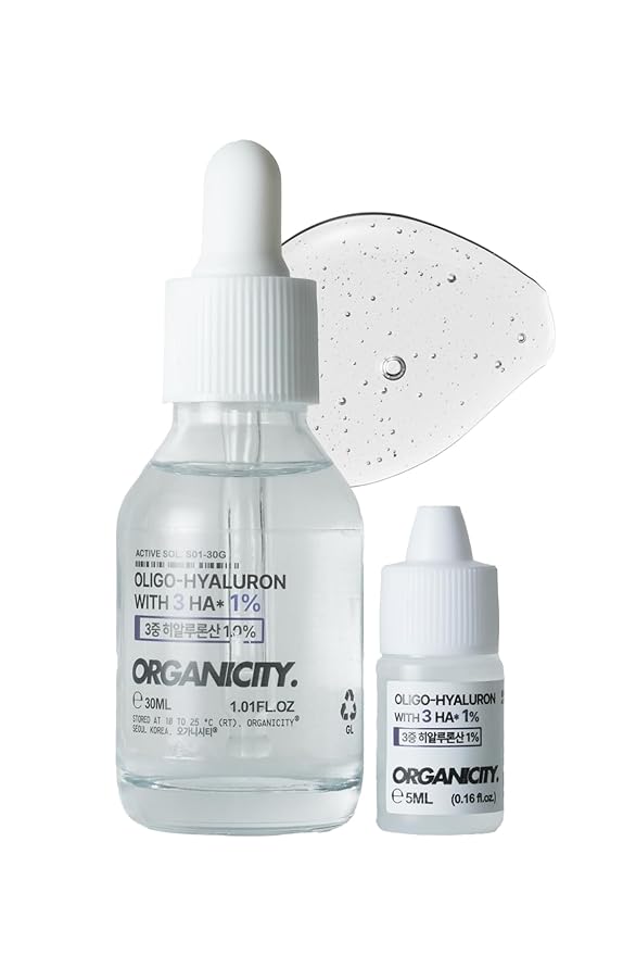 Ultra-Low Molecular Oligo-Hyaluronic Acid + 3 Types of Hyaluronic Acid 1% Concentrated Serum 1.01 Fl Oz + 0.16 Fl Oz | Korean Skin Care | Multi-Depth Hydrating Moisturizer | Glowing & Plump
