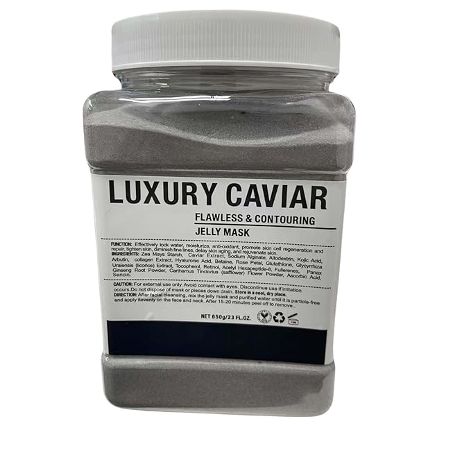 Vajacial Hydro Jelly Mask Powder for Face, Jelly Mask for Facials Professional, Jelly Facial Mask for Teens and Women. Jelly face mask. (Luxury Caviar)