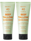 Sunscreen for Face, Beef Tallow for Skin, Reef Safe Travel Sunblock Grass-Fed Natural for All Skin Type Deep Hydration Moisturizing Non Greasy Anti White Cast, 2 Packs