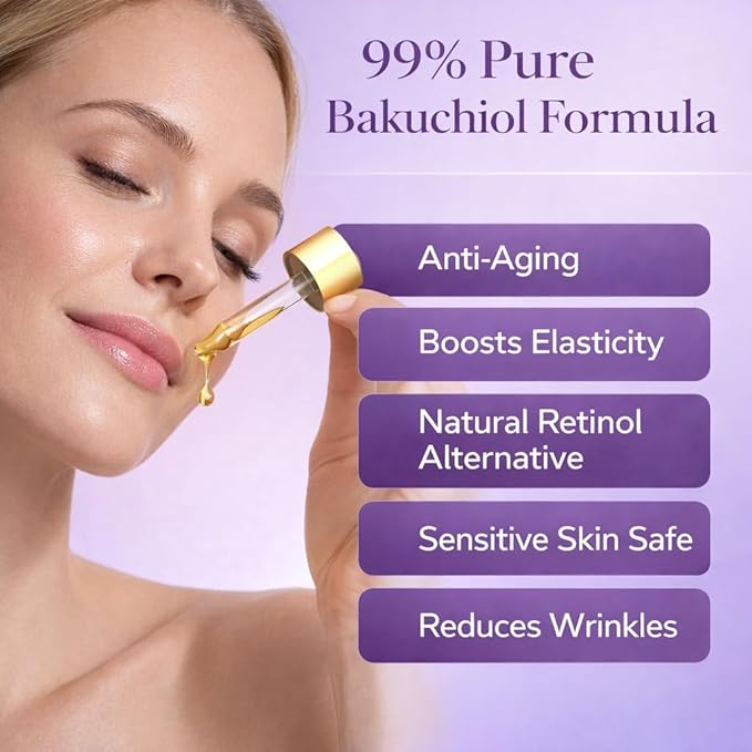BAKUCHIOL OIL Rejuvenating Botanical Elixir with Bakuchiol Anti Aging Facial Oil with Jojoba, Rosehip & Squalane, Natural Retinol Alternative for Wrinkles, Dark Spots, Dry Skin Hydration & Glow