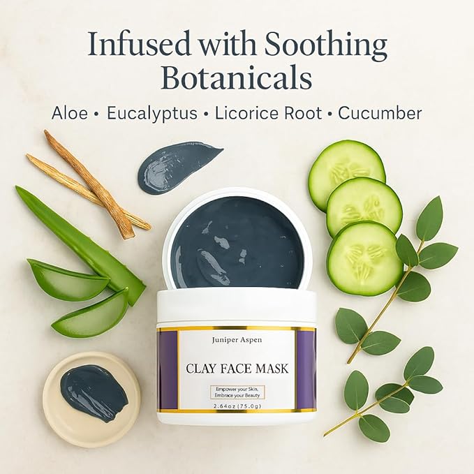 Kaolin Clay Face Mask for Oily Skin – Deep Pore Cleanser, Oil Control & Detox, Natural Clay Facial Mask for Women & Men – Hydrating & Softening Skincare Treatment