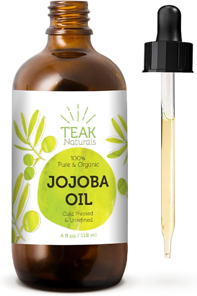 Cold Pressed Organic Jojoba Oil - Natural Unrefined Pure Jojoba Oil Moisturizer for Skin Hair and Nails - 4 Ounces