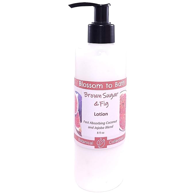 Blossom to Bath Brown Sugar & Fig Lotion (8 Ounce) - Natural Fragrance - Absorbs Quickly with a Rich Fruity Scent
