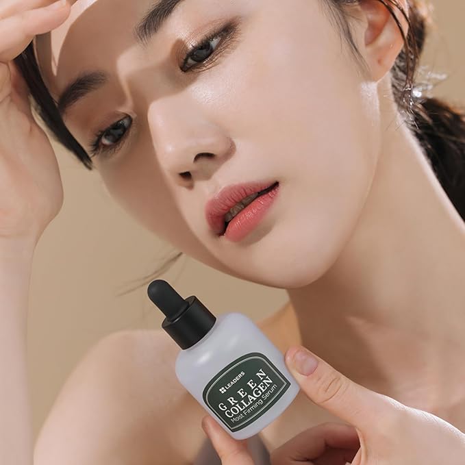 Leaders Green Collagen Moist Firming Serum – Vegan Plant-Powered Anti-Aging, Skin Firming, Hydration, Improves Elasticity, Repairs Skin Barrier, Phyto-Lacto Collagen, Suitable for Sensitive Skin 30ml