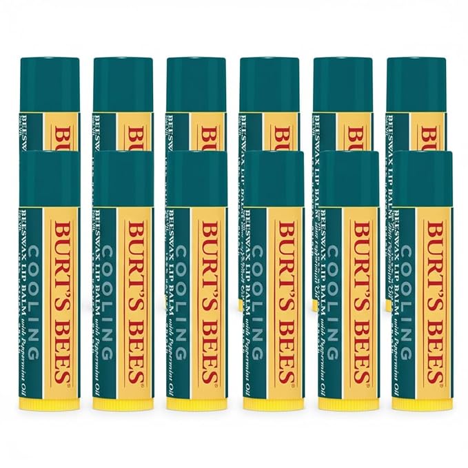 Burt's Bees Cooling Lip Balm w/Peppermint Oil 12 Count Value Pack