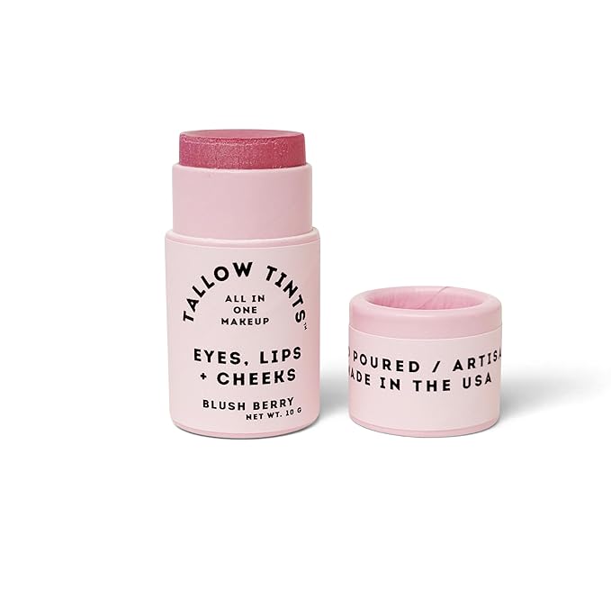 / Natural Tallow Lipstick/Tint - Buildable Natural Color (Blush Berry)