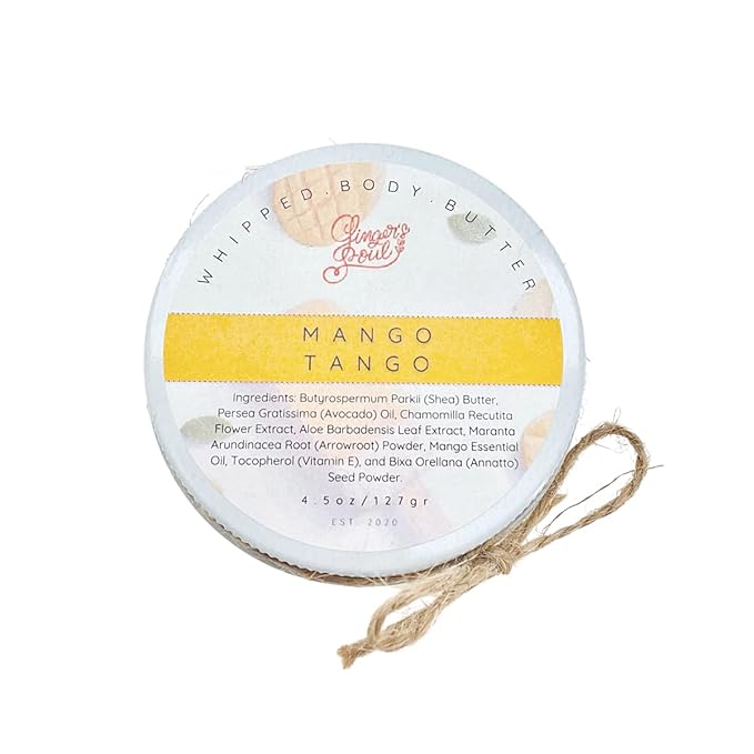 Ginger's Soul Whipped Body Butter, Mango Shea, Rich Moisturizer, 4.5 Oz