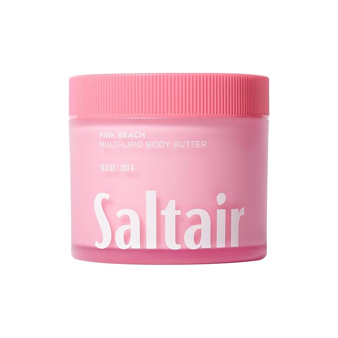 Saltair Multi-Lipid Body Butter – Hydrating 24-Hour Moisture – Body Cream for Soft Skin & Barrier Support – Ceramides, Coconut Oil & Shea Butter for Dry Skin Care – Pink Beach 10oz