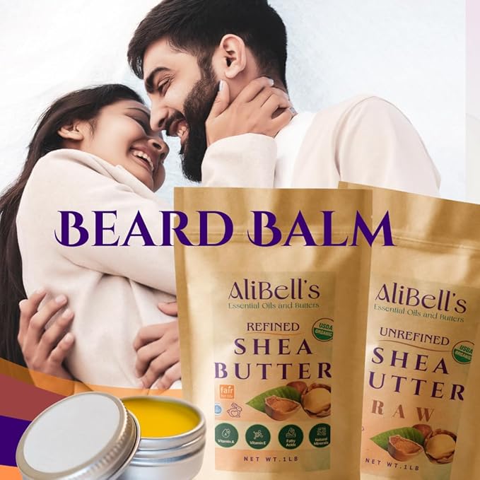 AliBell's- Refined Shea Butter - Unscented Shea Butter - Ultra Refined, Deodorized, White - Hydrating Moisturizer for Dry Skin and Hair