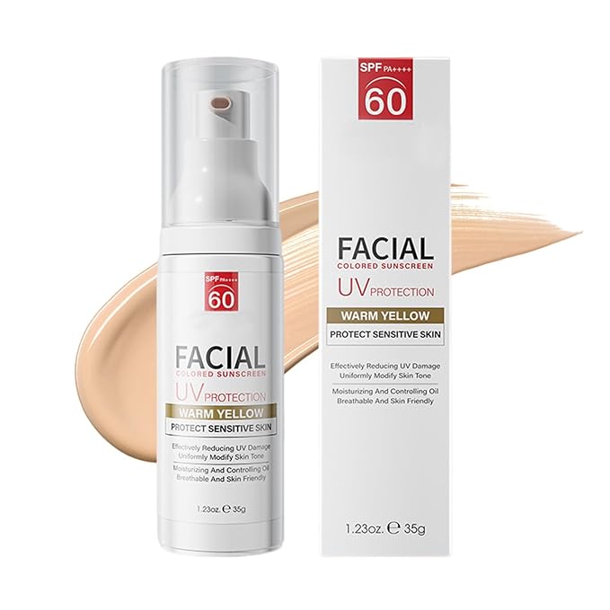 Tinted Mineral Face Sunscreen SPF 60, Tinted Moisturizer with SPF & Hyaluronic Acid, Mineral Sunscreen for Dry Sensitive Skin, Moisturizes and Protects, Ultra-Lightweight, Non-Greasy
