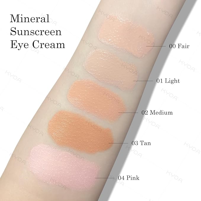 KYDA Mineral Eye Cream, Tined Eye Cream Color Corrector, 3-in-1 Anti-Aging Eye Cream for Dark Circle and Fine Lines, SPF 35, Tan