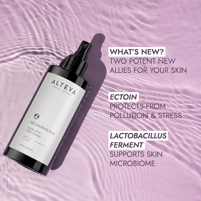 Alteya Organics Facial Toner USDA Certified Organic Skin Care 6.8 Fl Oz/200 mL Bio Damascena Award-Winning Rose Otto Face Mist with Organic Bulgarian Rose Oil Balancing, Clarifying and moisturizing