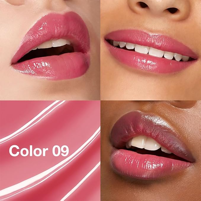 Tinted Lip Balm Moisturizing Lipstick, Light Pink Hydrating Lipstick for Women, 24 Hour Long Lasting Moisturization Lip Gloss Stain Makeup, Lightweight Non Greasy Moisturizer Lips, 09
