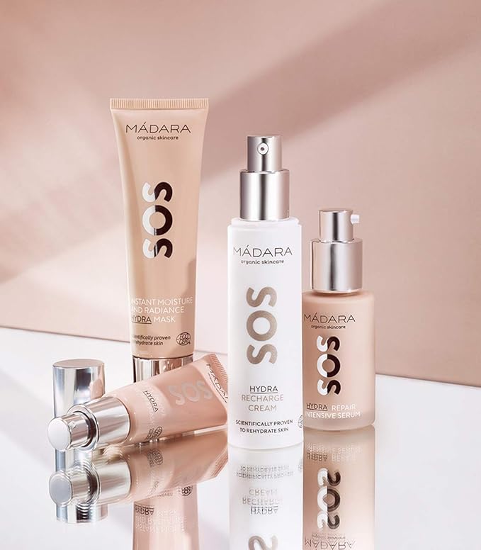 Madara SOS Hydra Recharge Face Moisturizer Cream, 50 ml, Hyaluronic Acid + Northern Peony + Linseed, Hydrating Day & Night Cream for Dry/Sensitive Skin, Vegan, Dermatologist Tested