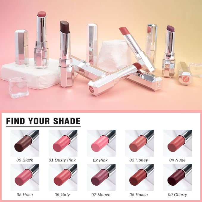 evpct Dusty Pink Honey Lipstick Tinted Lip Balm, Moisturizing Tinted Lip Oil Stick Lipstick for Older Women, Sheer Lightweight Hydrating Nourishing Shine Tinted Lip Color Gloss Tint Stain, Dusty Pink