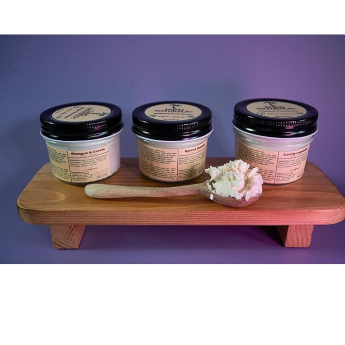 Whipped Body Butter – Bouquet de Fleurs – Floral Scent, Shea & Mango Butter – 100% Natural Moisturizer for Dry Skin – 2.25 oz – Glass Jar