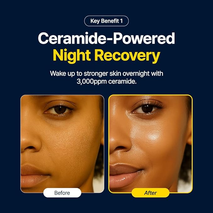 PURITO Luminous Ceramide Sleeping Pack | Overnight Recovery Cream with Five Ceramides for Dry & Sensitive Skin | Ceramide, Hydration Lock | Vegan & Cruelty-Free, Korean Skincare, 100mL / 3.38 fl.oz