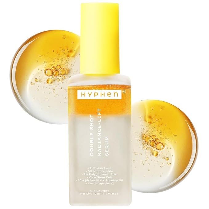 Hy-phen 18% Brightening + 20% Collagen Face Serum | Double Serum with 5% Niacinamide 2% PGA & Bakuchiol | Brightening & Collagen Boost | Dark Spots & Melanin Reduction | All Skin Type-50ml