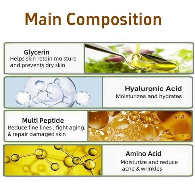 Buffet Multi-Technology Peptide Facial Serum, Peptide Serum Containing Hyaluronic Acid and Amino Acids, Suitable for Anti-aging, Firming Skin, Moisturizing, Polypeptide Facial Serum, 30ML/1FI OZ
