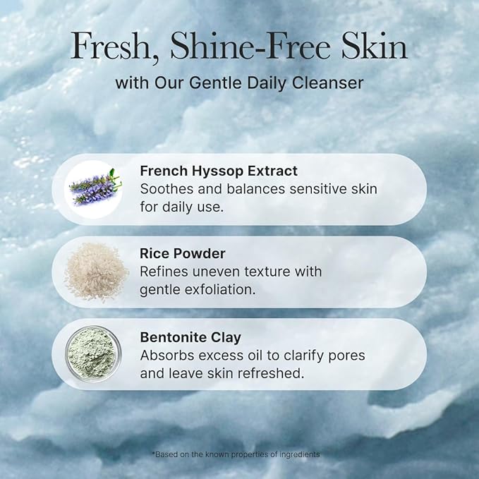 Arencia Hyssop Brightening & Deep-Cleansing Face Scrub & Exfoliator - All Skin Types, For Sebaceous Filaments & Blackheads (1.76oz)