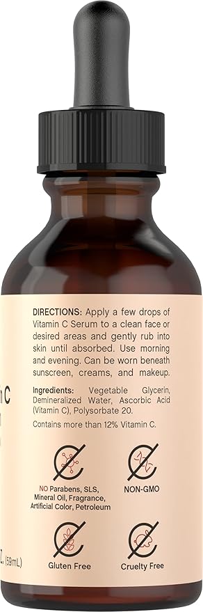 Coera Vitamin C Face Serum | 12% with Ascorbic Acid | 2 fl oz | Hydrating and Moisturizing for Dark Spots | Paraben & SLS Free