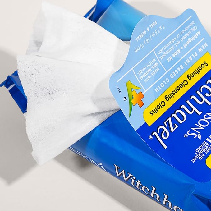 T.N. Dickinson's Witch Hazel Soothing Cleansing Cloths | Removes Dirt, Oil, Impurities | For Oily, Irritated, Red, Damaged, Blemished, Sensitive Skin | 25 Total Wipes