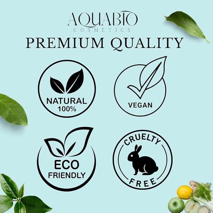 AquaBio Face Cleansing Foam Wash Natural, Clean & Gentle Hydrating Detox for All Skin Types, Vegan & Cruelty-Free with Fruit & Botanical Extracts, Peptide Enriched, Non-Toxic, Paraben-Free, Unisex