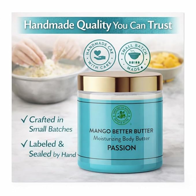 Passion Mango Better Butter – Handmade Whipped Body Butter for Deep Moisture & Soft Skin 7 oz