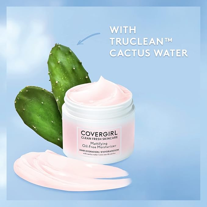 COVERGIRL Clean Fresh Skincare Mattifying Oil-Free Moisturizer, 2.0 Oz