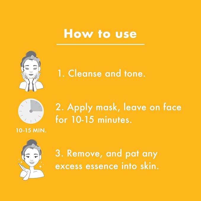 Petal Fresh Skin ResQ Get Up & Glow Sheet Mask with Vitamin C Complex 10% + 24k Gold, JUMBO 7 Pack, Brightening Korean Face Mask, Evens Tone, Radiance Boost, Fragrance-Free, Vegan, Cruelty-Free