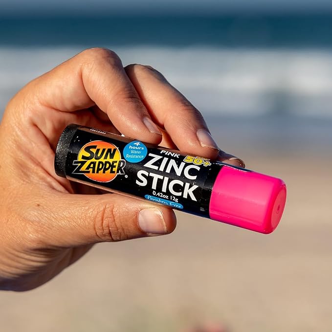 Sun Zapper Zinc Oxide Sunscreen Stick SPF 50+ Pink – Colored Mineral Sunscreen Stick for Face, Water Resistant Sunblock for Kids and Adults, Broad Spectrum, Travel Size 12g (0.42 oz), Australian Made