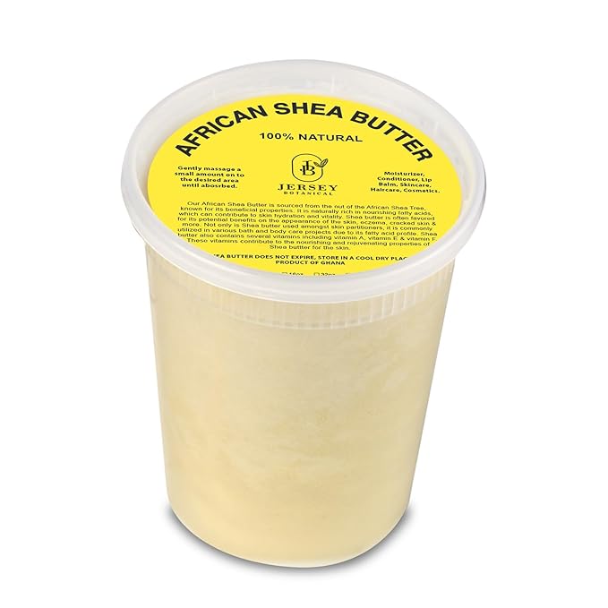 Jersey Botanical African Shea Butter Ivory - 100% Pure and Raw Unrefined - DIY Body, Hair, and Face Treatment - Great for Dry Skin - (32 oz.)