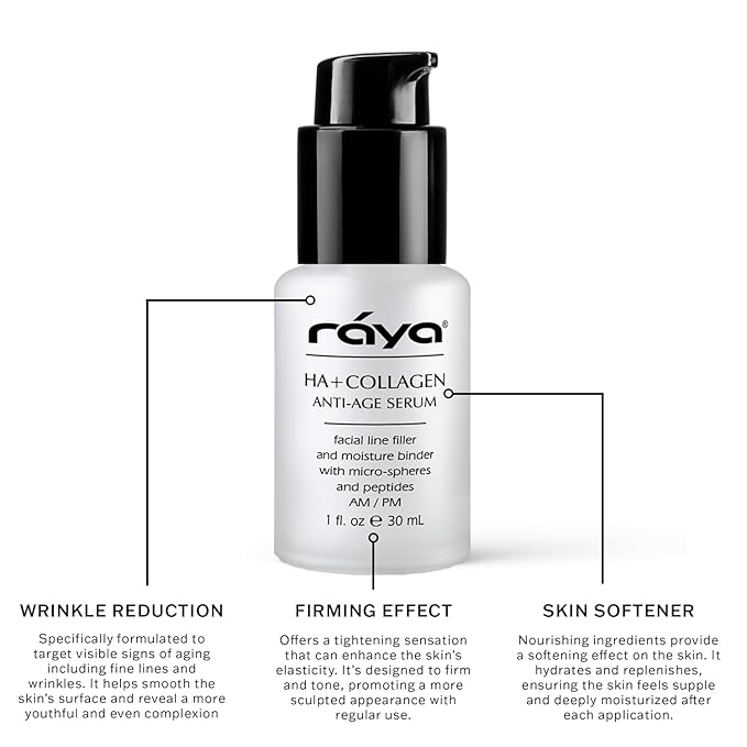 RAYA HA + Collagen Serum (502) | Premium Anti-Aging Serum for Face | Intensive Face Moisturize | Helps Reduce Age Lines and Wrinkles | Firms and Softens Skin for All Ages