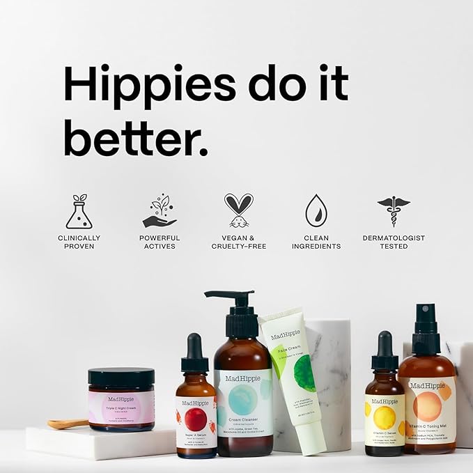 Mad Hippie Ultra-Rich Barrier Cream, Travel-Friendly – Multi-Purpose Moisturizer with Hyaluronic Acid, Niacinamide & Vitamin C, Lotion for Extremely Dry Skin, Vegan & Cruelty-Free, 2 Oz