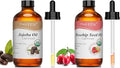 PHATOIL 118ML/4 Oz Organic Rosehip Seed Oil & Jojoba Oil for Skin Face Body Care, Pure and Natural Cold Pressed Base Carrier Oil