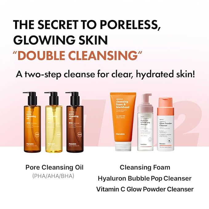 Hanskin BHA Pore Cleansing Oil, Gentle Blackhead Cleanser and Makeup Remover for Combination and Oily Skin, Korean Skincare [BHA/10.14 oz]