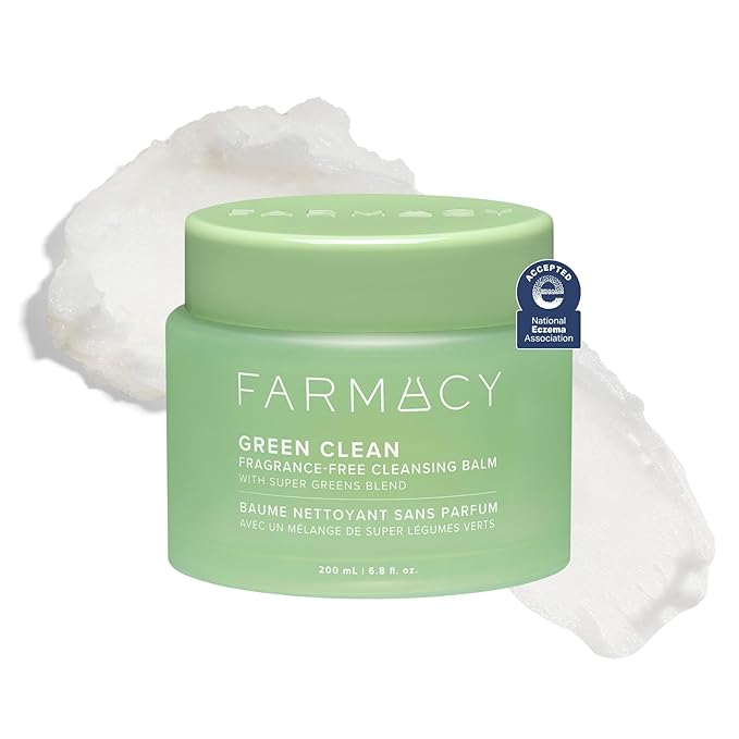 Farmacy Sensitive Skin Makeup Remover Cleansing Balm - Green Clean Waterproof Makeup Remover Balm + Oil Cleanser for Face - Melts Make Up + SPF - Hydrates + Softens Skin - Fragrance Free (200ml)
