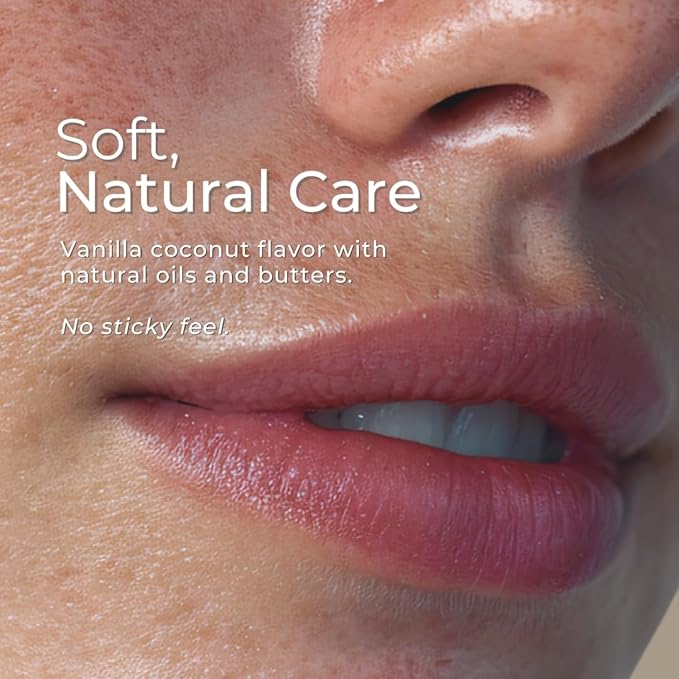 Vanilla 100% Natural Lip Balm | Moisturizing Lip Care with Almond Oil, Cocoa Butter, Shea Butter & Beeswax | Hydrating Repair Formula for Soft & Smooth Lips | L1 KØØZMETIK