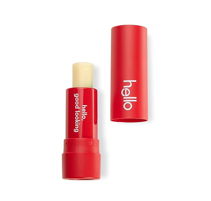 Hello Moisturizing Vegan Lip Balm, Strawberry, Beeswax Free, Petrolatum Free, and Parabens Free, 0.15 Ounce, 1 Pack