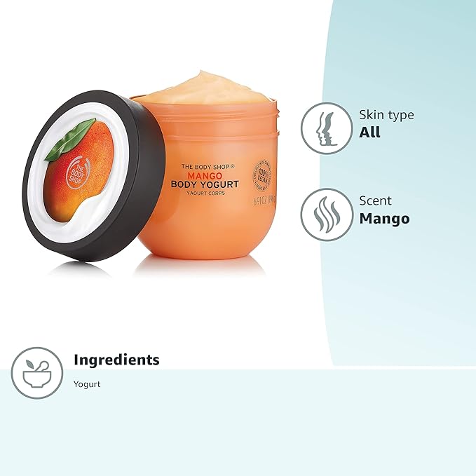 The Body Shop Mango Body Yogurt, 48hr Moisturizer, 100% Vegan, 6.98 Fl Oz