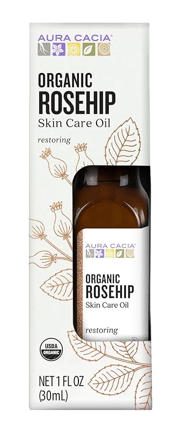 Aura Cacia Organic Rosehip Skin Care Oil | GC/MS Tested for Purity | 30ml (1 fl. oz.) in Box