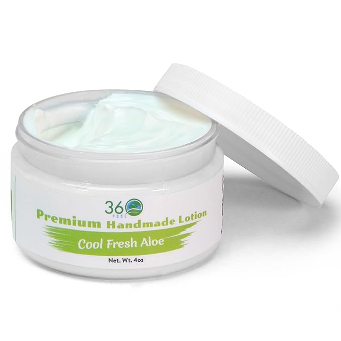360Feel Cool Fresh Aloe Body Lotion - Hydrates with Coconut & Olive Oil, Plant-Based, Non-Greasy, Sensitive Skin, All Day Use