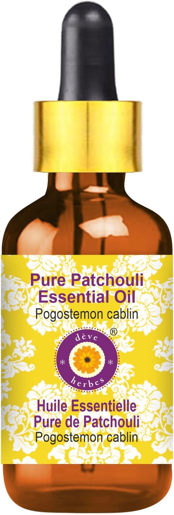 dève herbes Pure Patchouli Essential Oil (Pogostemon cablin) with Glass Dropper Steam Distilled 15ml (0.50 oz)
