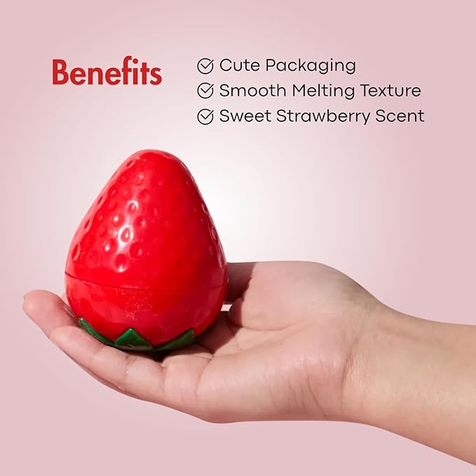 TONYMOLY Strawberry Hand Cream – Lightweight Hydrating Moisturizer with Strawberry Extract & Shea Butter for Dry Hands, 1.05 oz