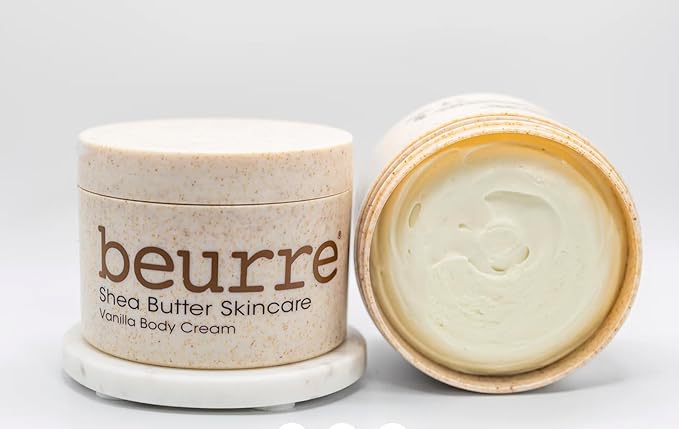 Beurre Shea Butter Body Cream – Whipped Hydrating Body Butter for Smooth, Nourished Skin – Rich Moisturizer with Vanilla – Vegan, Plant-Based, Cruelty Free Skincare