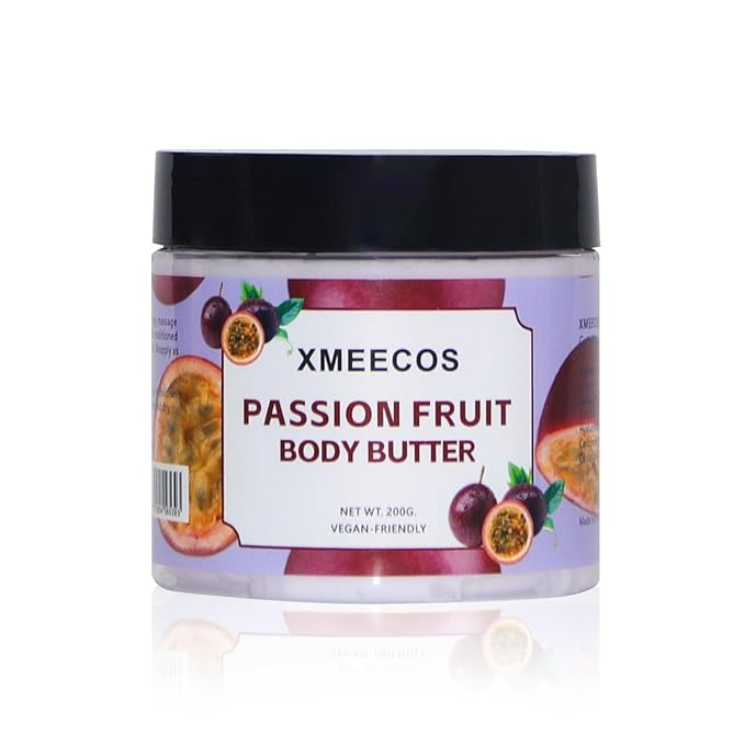 XMEECOS Body Butter| Moisturizing| Vegan friendly| Cruelty-free| for men and women| Gentle| Great for dry skin (Passion Fruit)