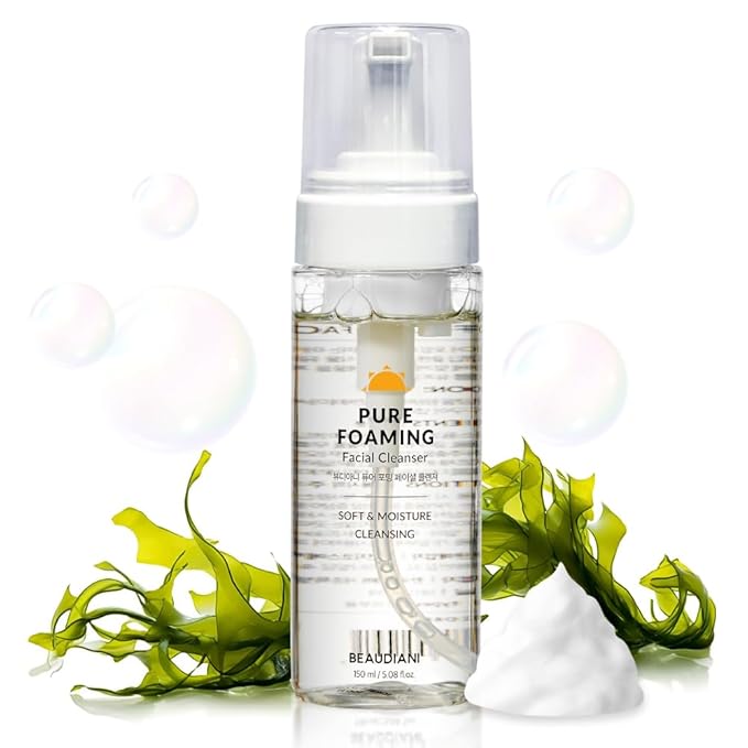 BEAUDIANI Pure Foaming Cleanser | Gentle Cica & Orange Oil Face Wash, Vegan Makeup Remover & Pore Minimizer for Sensitive Skin | Soothing pH Balanced Deep Cleansing Korean Skincare