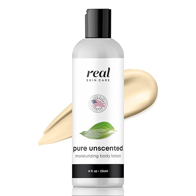 Real Skin Care Organic Body Lotion | Tighten and Moisturize Dry Skin | Reduce Fine Lines and Wrinkles | Natural Body Lotion Without Chemicals | Coconut Lotion Body | Paraben Free Clean Lotion | 8oz