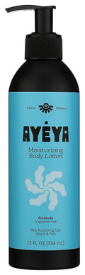 Ayeya Fragrance-Free Moisturizing Body Lotion – Gratitude – Vegan Body Moisturizer for Dry, Sensitive Skin – Unscented Daily Lotion with Shea Butter & Coconut Oil – 12 Fl Oz
